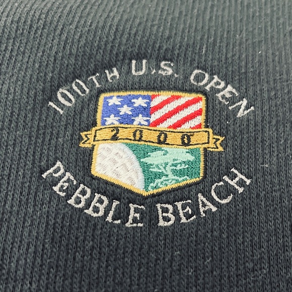 Ashworth golf V-neck black knit sweater vest 100th U.S. Open Pebble Beach 2000 - Picture 4 of 5